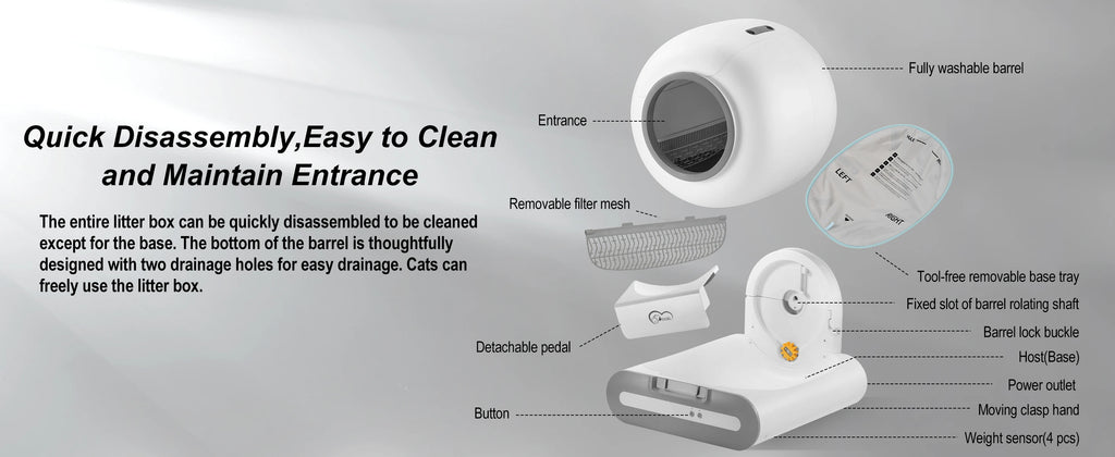 Litière Automatique Autonettoyante 65L