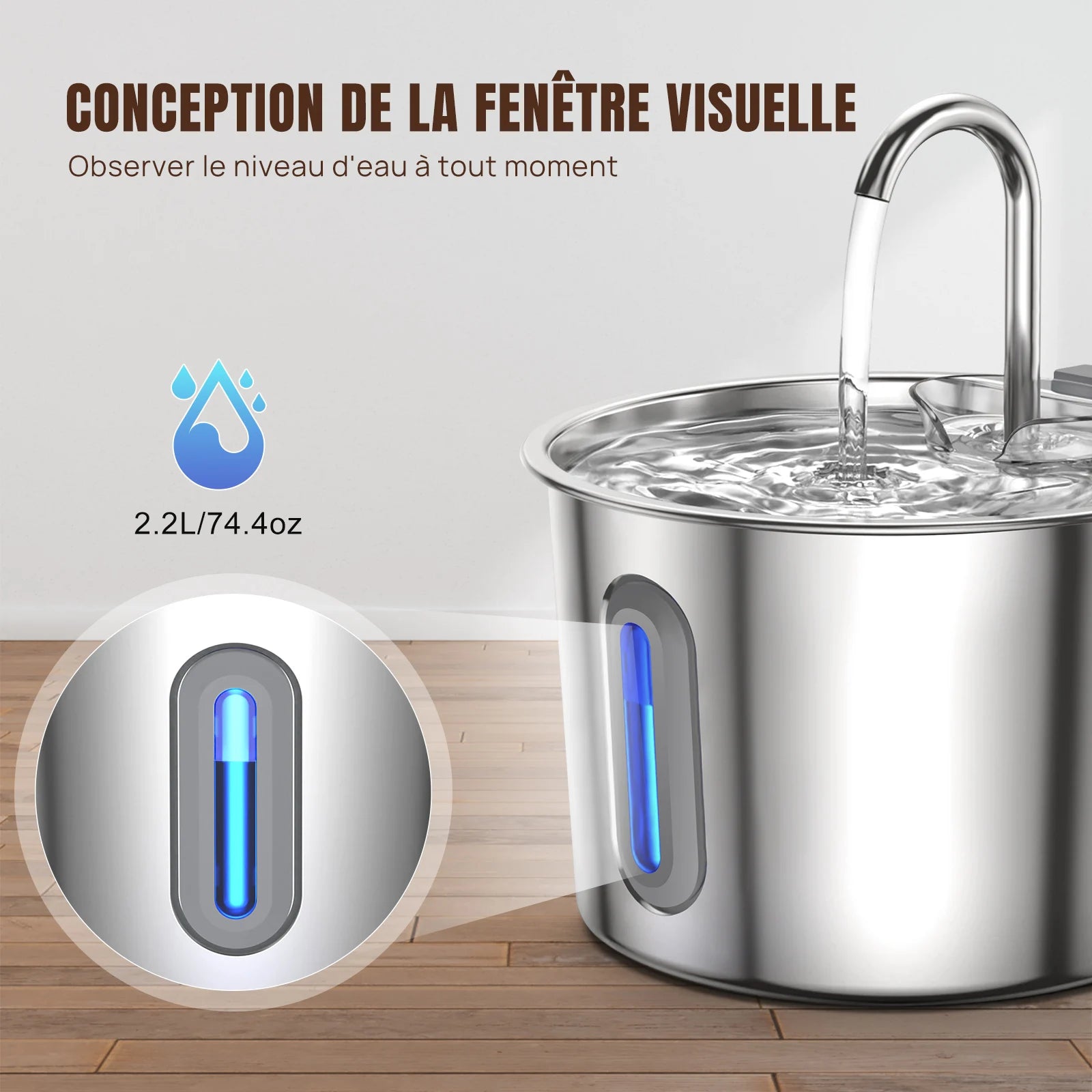 Fontaine à Eau Automatique pour Chat 2,5L