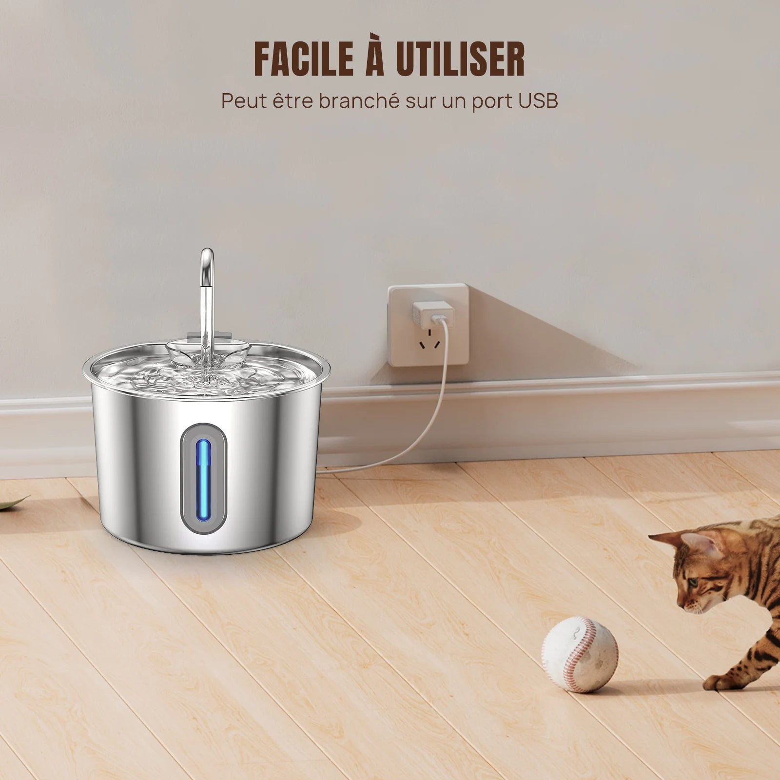 Fontaine à Eau Automatique pour Chat 2,5L