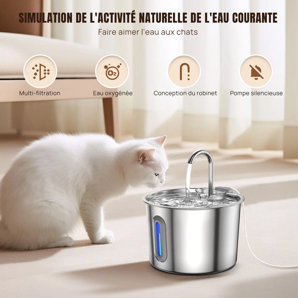 Fontaine à Eau Automatique pour Chat 2,5L